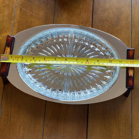 Vintage GOURMATES by Glo-Hill Divided Serving Tray Bakelite Handles - Picture 5 of 13